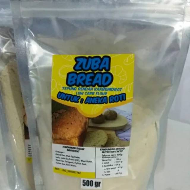 

ZUBA BREAD khusus untuk membuat roti rendah karbo 450 gr