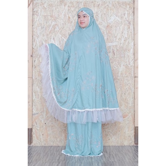 Mukena Rayon Dewasa Mukena Bordir ELENA Mukena Rayon Renda