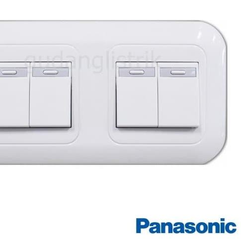 ۞ Panasonic Saklar 4G WEJ5531 + WEJ78049 Wide Series 4 Gang Tanam Putih ➧