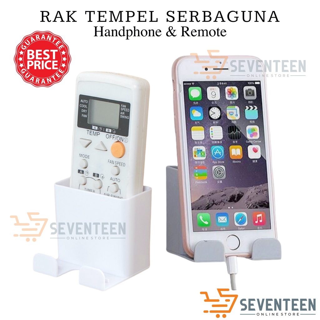 SEVENTEEN HOLDER HANDPHONE TEMPEL DINDING HOLDER HP REMOTE RAK CHARGER TEMPEL REMOTE TV AC TEMPAT CAS HP REMOTE RAK SERBAGUNA