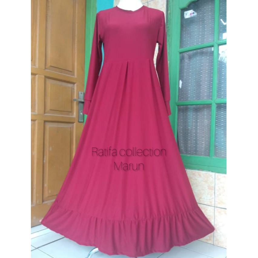 PROMO!!! Gamis Jersey kutung All Size Fit to XL  LD 100 PJ 140 INNER DRESS KE KINIAN