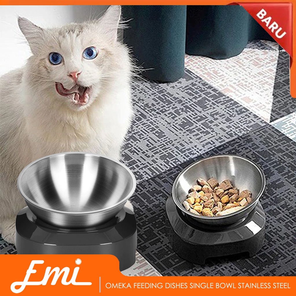 OMEKA Tempat Makan Hewan Peliharaan Kucing Anjing Feeding Dishes Stainless Steel - ORM10