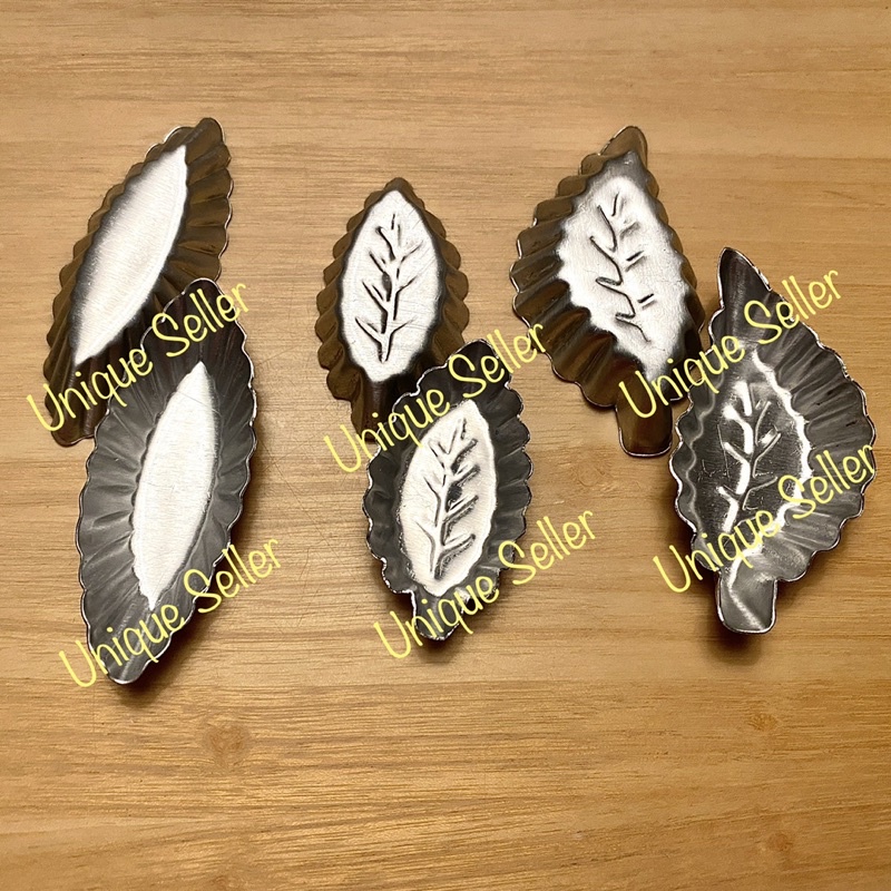 12 pcs Cetakan Nastar Daun SURYA Tebal Aluminium Press Tanpa Sambungan / Cetakan Kue Kering Daun Aluminium Press Tanpa Sambungan Tebal Merk SURYA