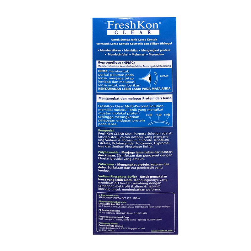Freshkon Clear Multi  360ml Purpose Solution Lens Case Cairan Pembersih Softlens