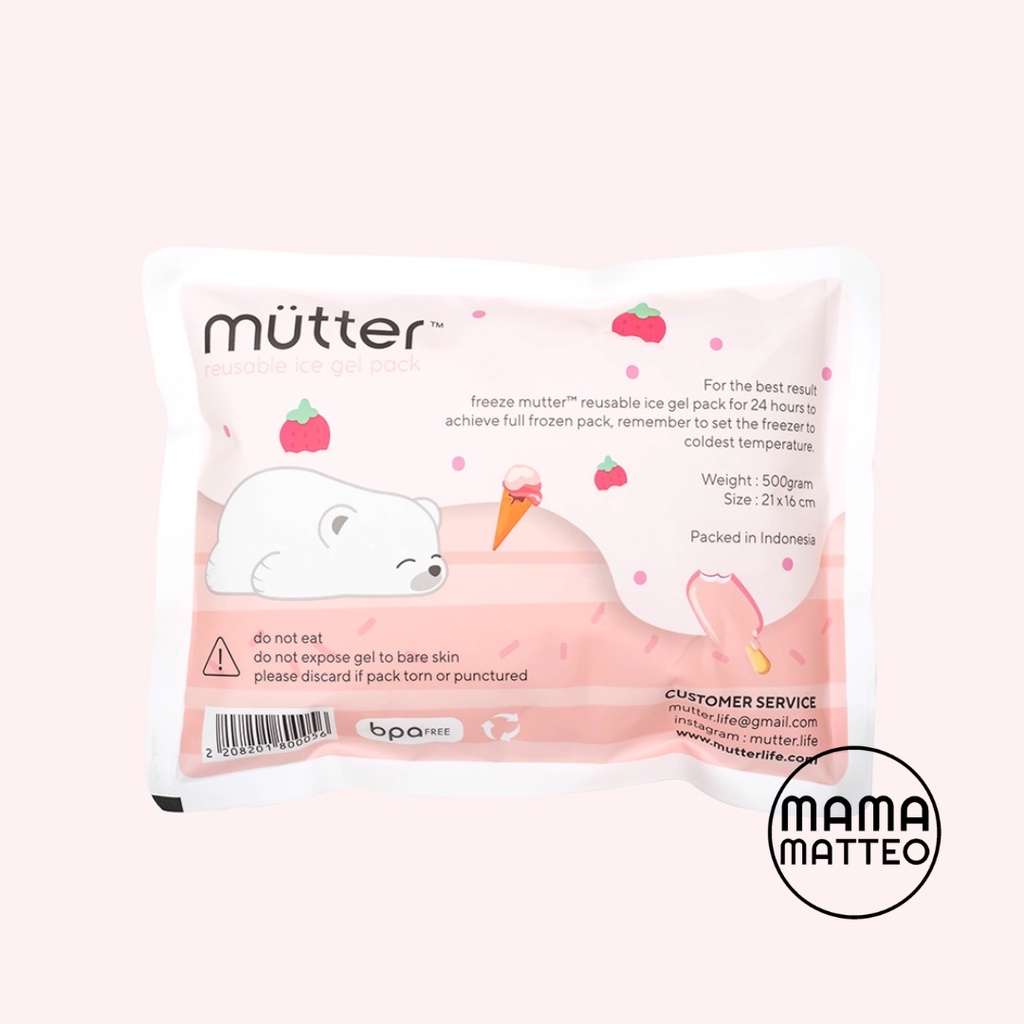 MUTTER Ice Gel Pack 500GR 500ML / Pendingin ASI / Pendingin dan Penghangat Makanan &amp; Minuman / BANDUNG