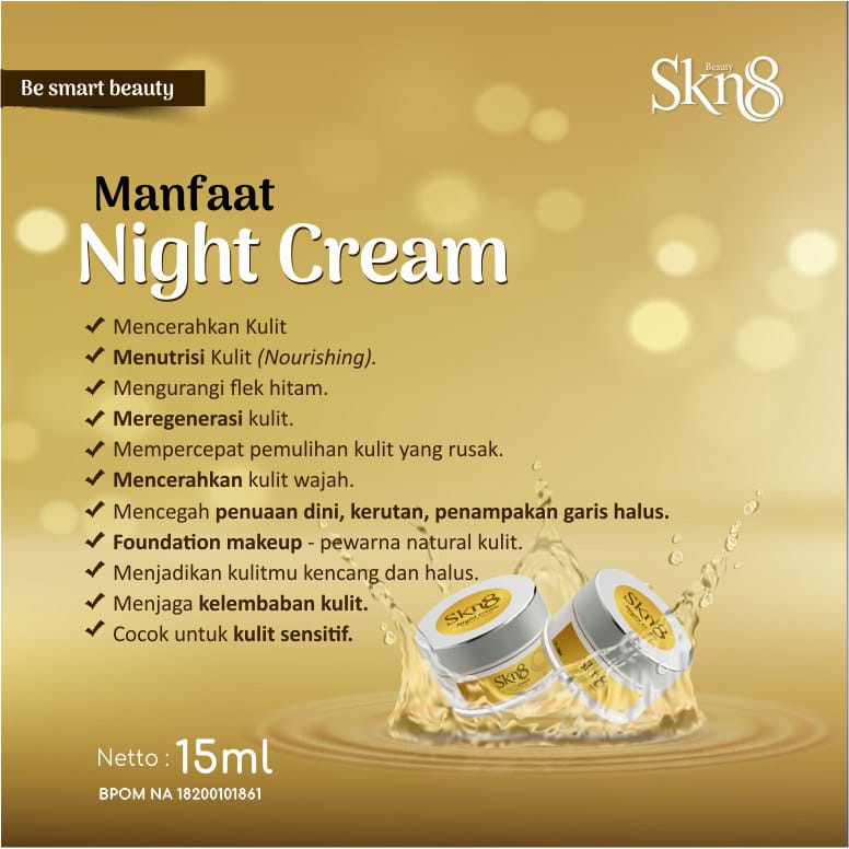 SKN8 Beauty Night Cream 15ml - Krim Malam