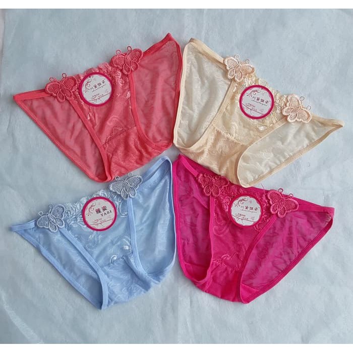 CD.1102.FT2 - CELANA DALAM BROKAT DENGAN KUPU KUPU SEXY - Fuchsia