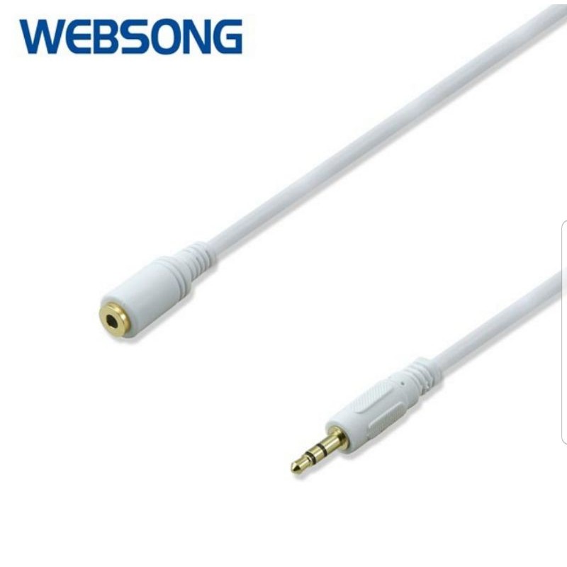 Kabel Audio AUX 3.5mm Male to Female 3M Gold Plated WEBSONG