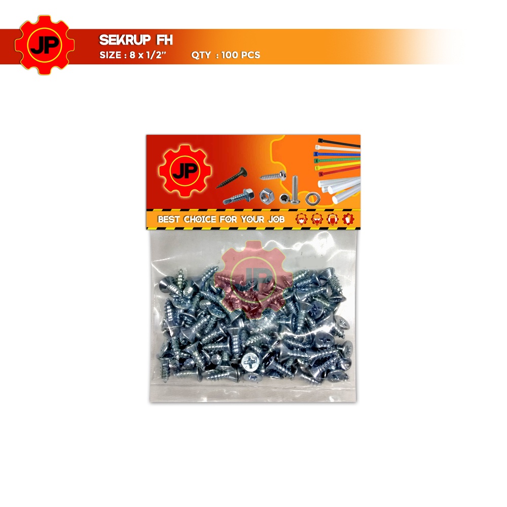 SEKRUP FH 8 x 1/2 - SKRUP FH 8x1/2 BAUT TAPPING ISI 100 PCS
