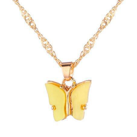 KALUNG BUTTERFLY NECKLACE RANTAI AKRILIK KUPU-KUPU