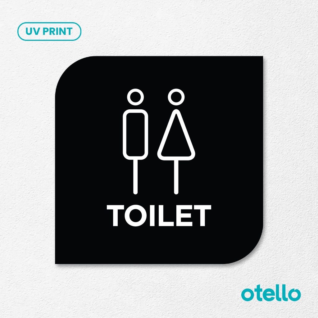 Toilet Signage Board Akrilik Tempel Dinding Papan Acrylic Restoran Dinding Petunjuk Toko Cafe