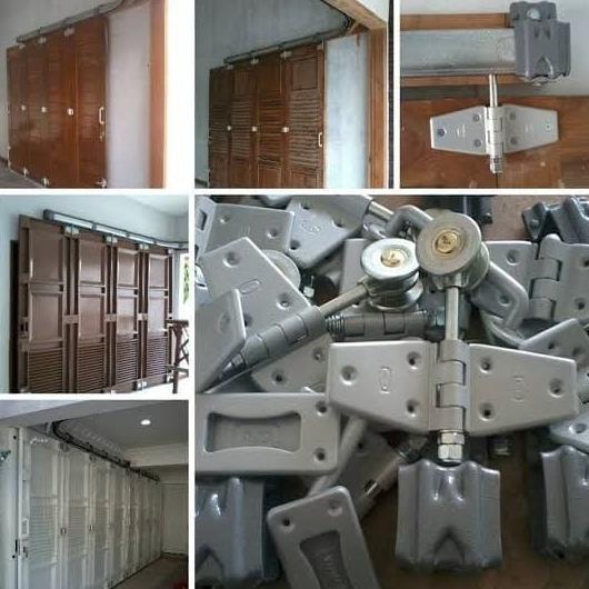 Rel Pintu Garasi Wina 5 Daun Dorong Tikung W580 Lebar 3.5 M