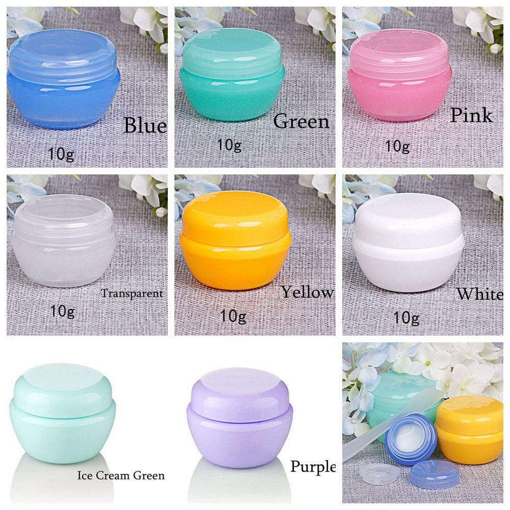 Solighter 5Pcs/lot 10g Pot Krim Wajah Portable Tempat Kosmetik Tutup Dalam Wadah Kosong