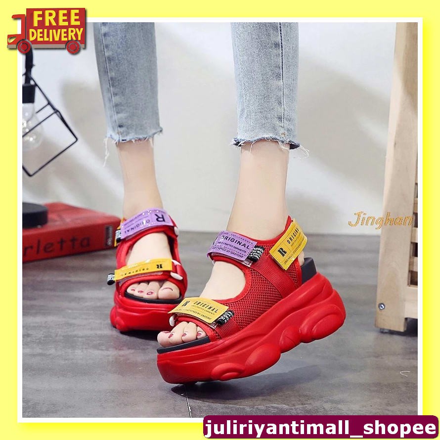 Sepatu Wedges Import Wanita Inside Cc1968 Import Branded Coklat K YH104 Eliza®Selleria Wedges Wanit