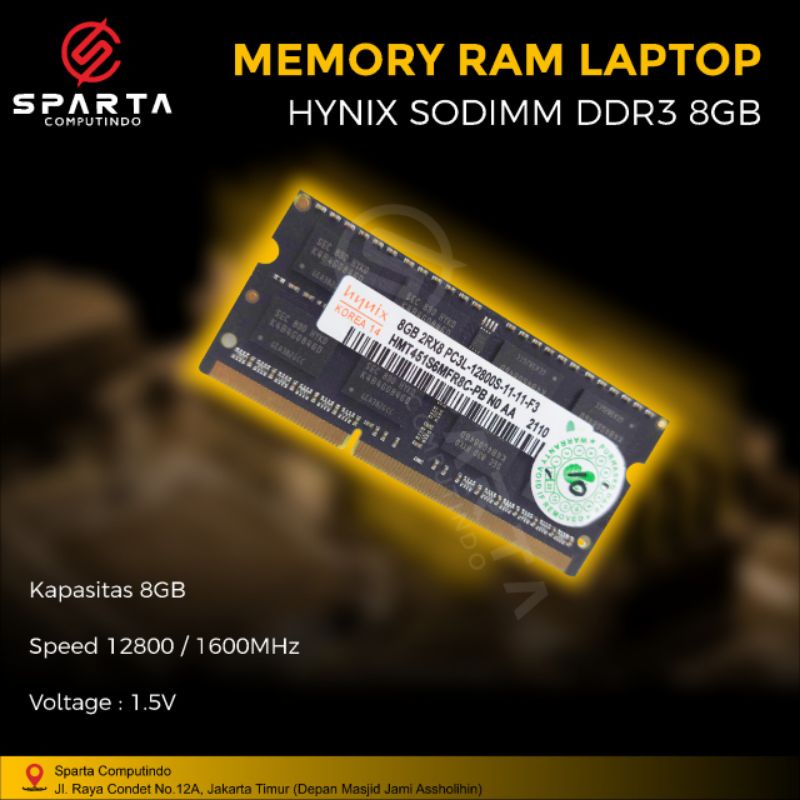 Memory Ram Laptop Sodim 8 Gb Ddr 3 New Hynix Garansi 1 Tahun