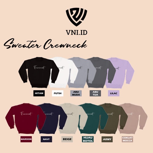 VNI.ID Basic Sweater Polos Feminist Pria & Wanita SIZE M-XXL-1