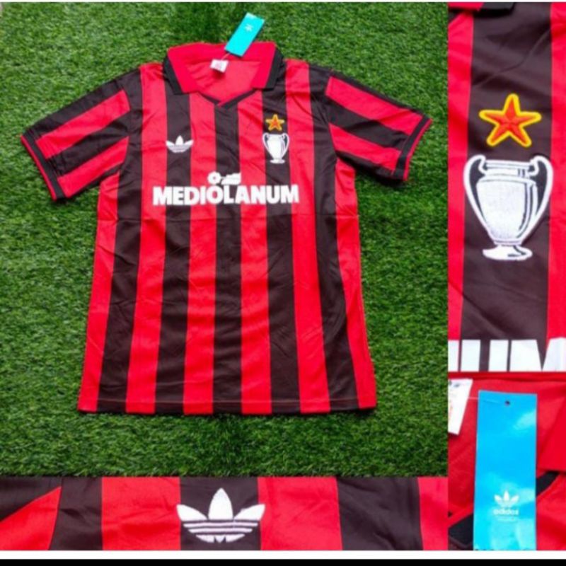 RETRO JERSEY AC MILAN HOME 1989 MEDIOLANIUM NEW -GRADE ORI