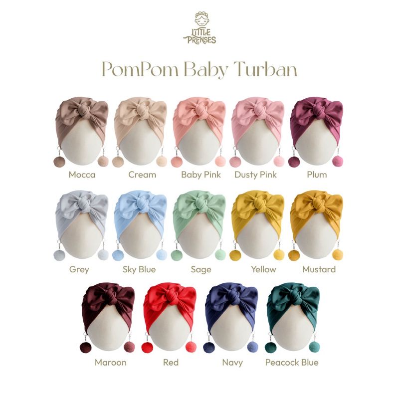 Pompom Baby Turban by Little Prenses