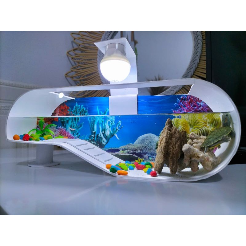 aquarium pvc minimalis unik buat kura-kura,ikan hias,cupang,guppy,mempish,neon dan ikan kecil