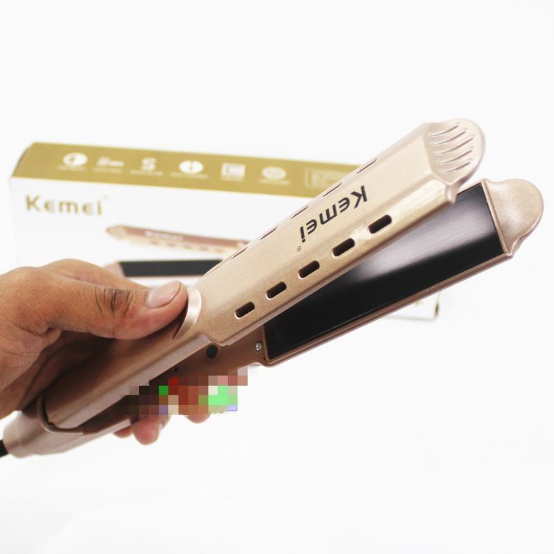 Catok Rambut Lurus Kemei KM-3229 Dengan Pengatur Suhu Catokan Profesional Hair Straightener