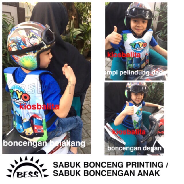 FREE MASKER!! SABUK BONCENG FULL PRINTING/ SABUK BONCENGAN MOTOR ANAK UNTUK BONCENG DEPAN/BELAKANG