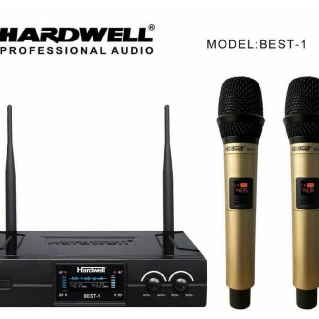 Mic Wireless Hardwell BEST 1 Dual Handle Original Mic Terbaik