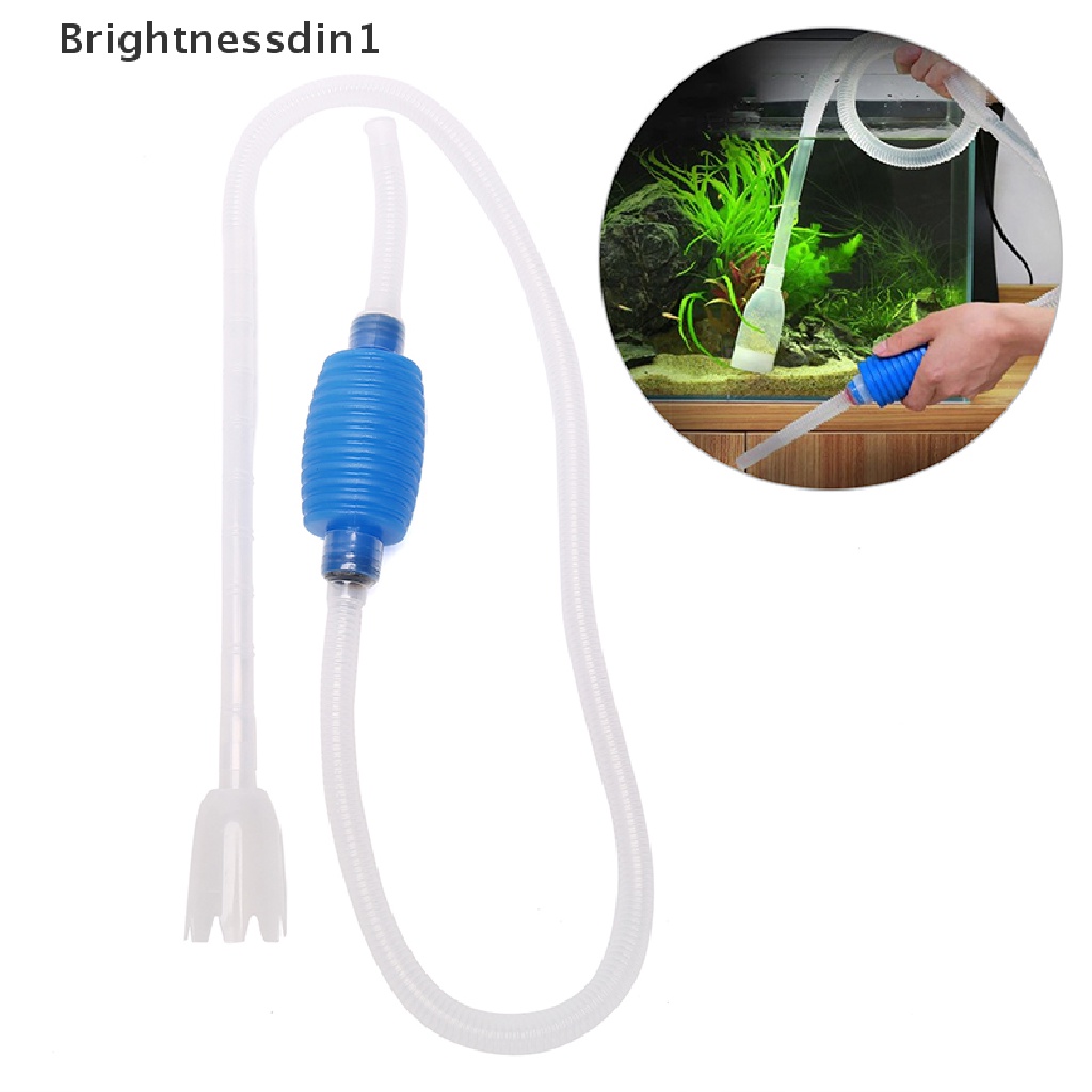 (Brightnessdin1) Pompa Siphon Vacuum Cleaner Genggam Dengan Nozzle Filter Untuk Membersihkan Akuarium