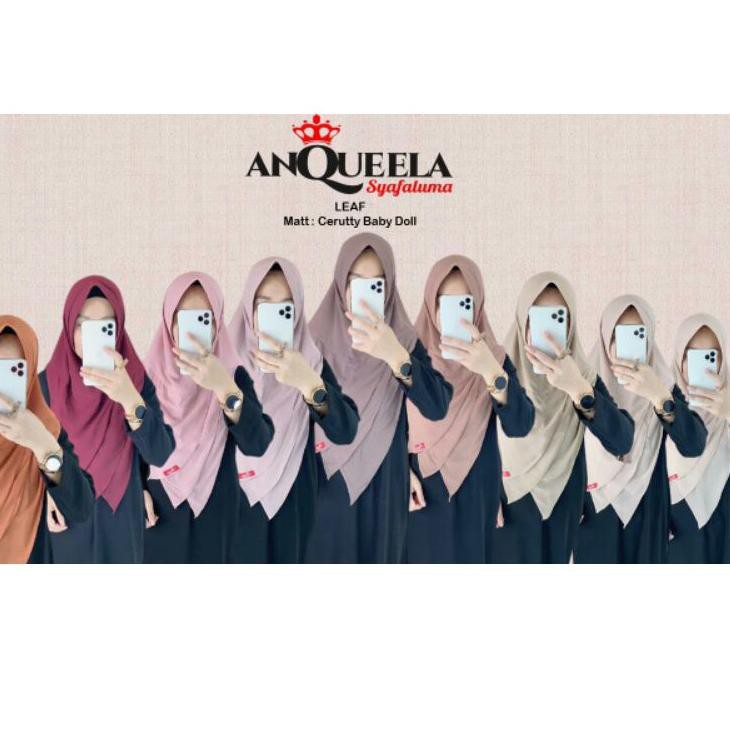 ➥ Khimar Ceruty Leaf Ory ANQUEELA Syafaluma Hijab ➴