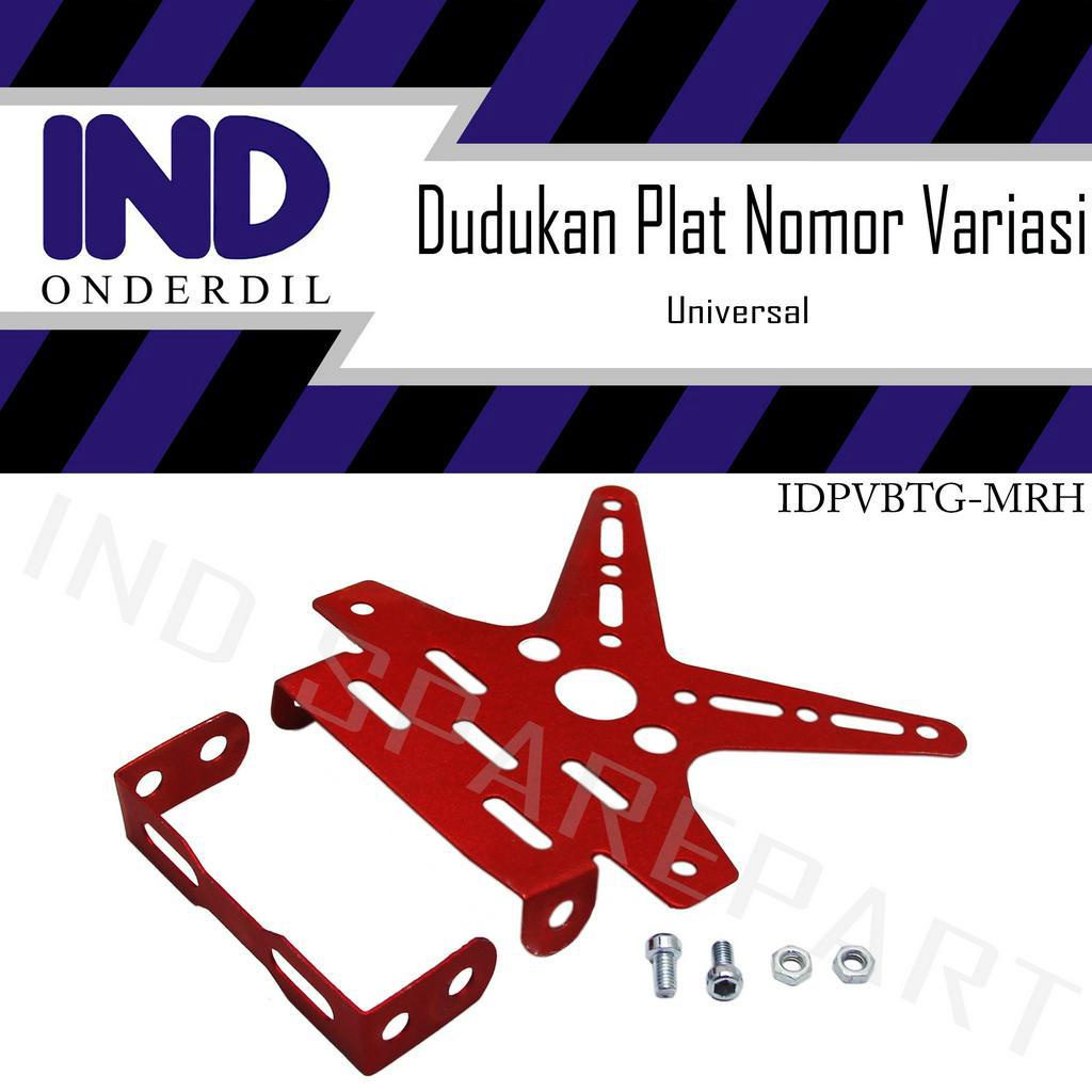 Bracket-Breket-Braket-Dudukan Plat Nomor-Nomer-No Polisi Variasi Warna Merah Untuk Semua Jenis Motor