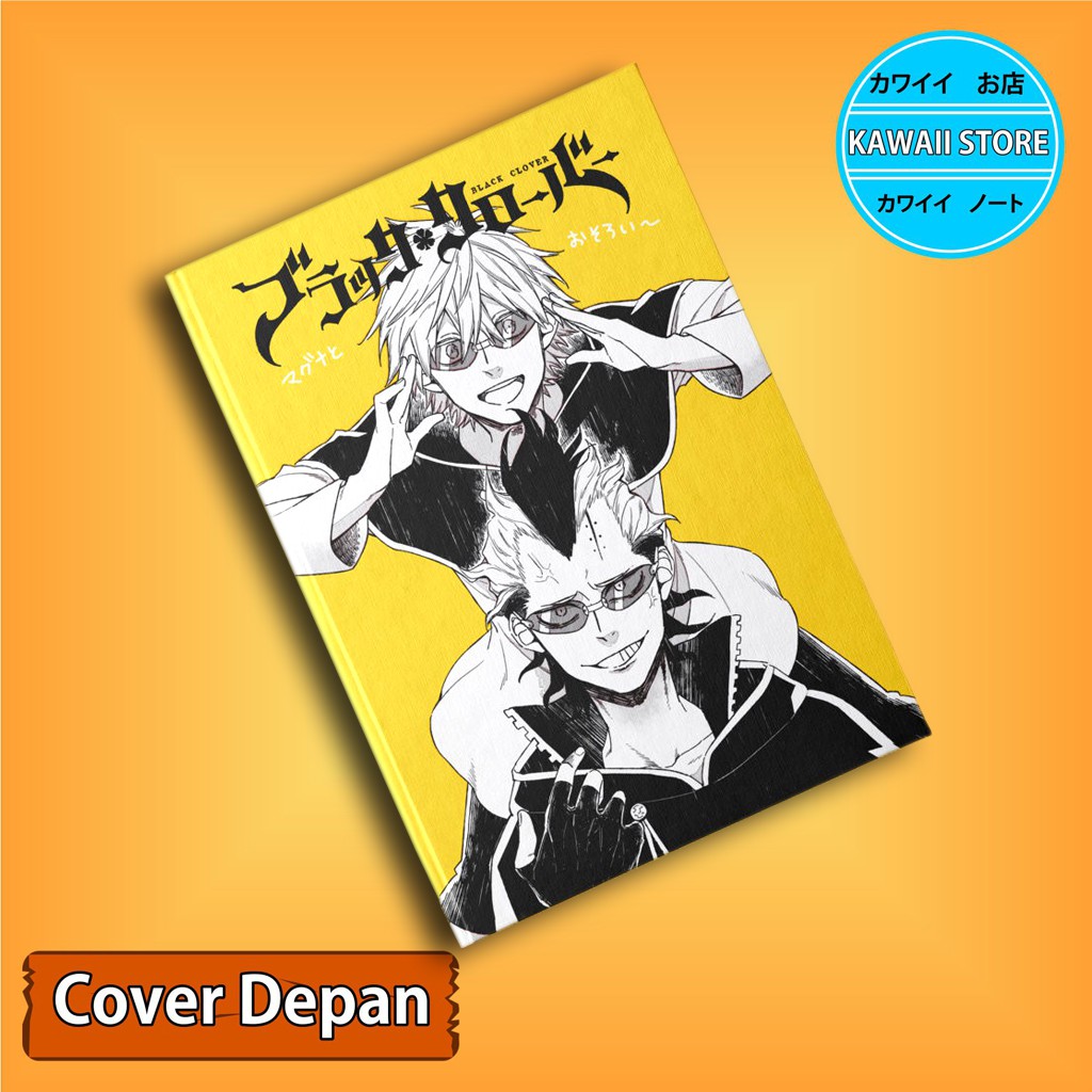 

Notebook / Pocket book Hard Cover Anime BLACK CLOVER MAGNA AND LUCK uk A5 & A6 / Notes Book