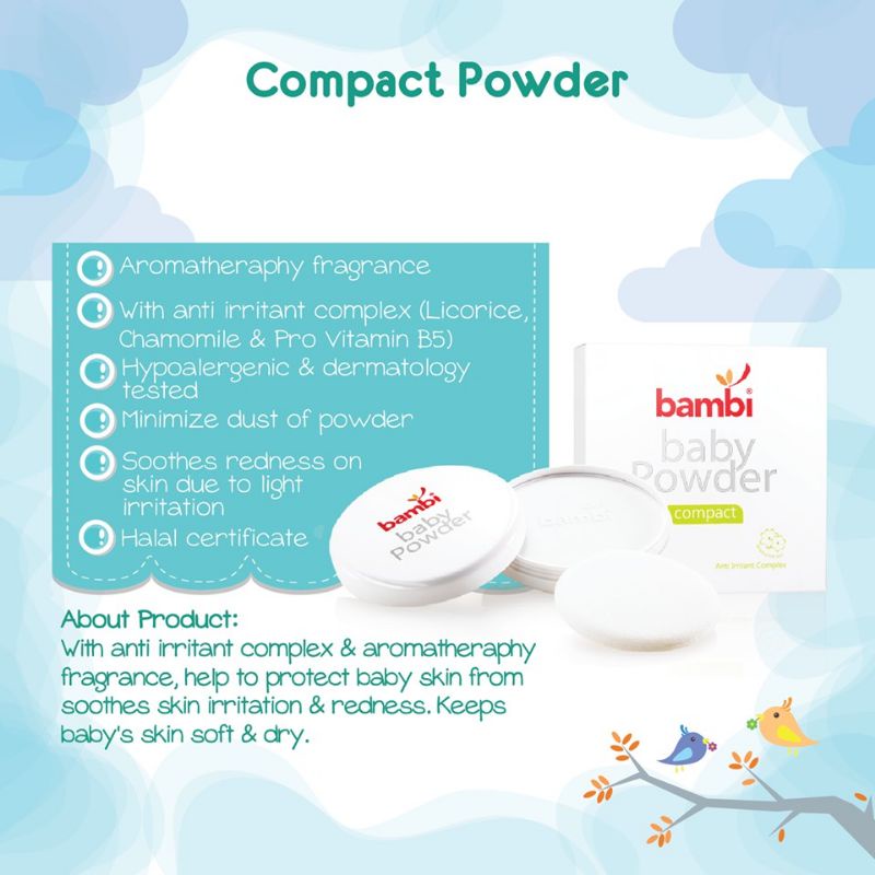 bambi baby powder compact 40gr