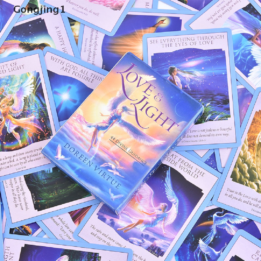 Gongjing1 44PCS / Set Kartu Tarot Love Light Divine Oracle Bahasa Inggris