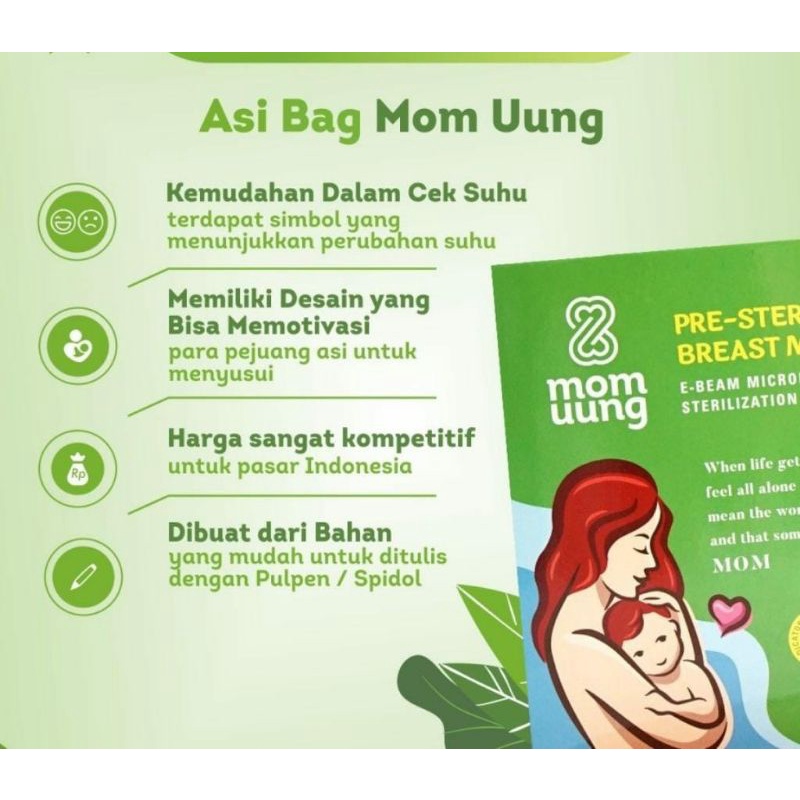 MOM UUNG STERELIZED BREAST MILK BAG ISI 30 BAGS/ KANTONG ASI