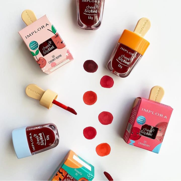 `ღ´ PHINKL `ღ´Implora  ɪ ᴍ ᴘ ʟ ᴏ ʀ ᴀ  lip tint ice cream &amp; jelly tint cheeck imut korea ombre