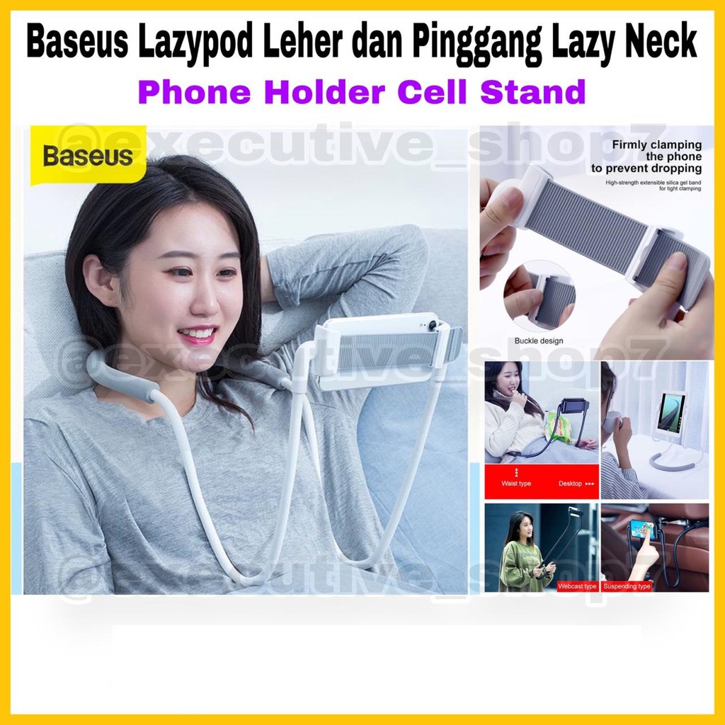 Baseus Lazypod Leher dan Pinggang Lazy Neck - Phone Holder Cell Stand