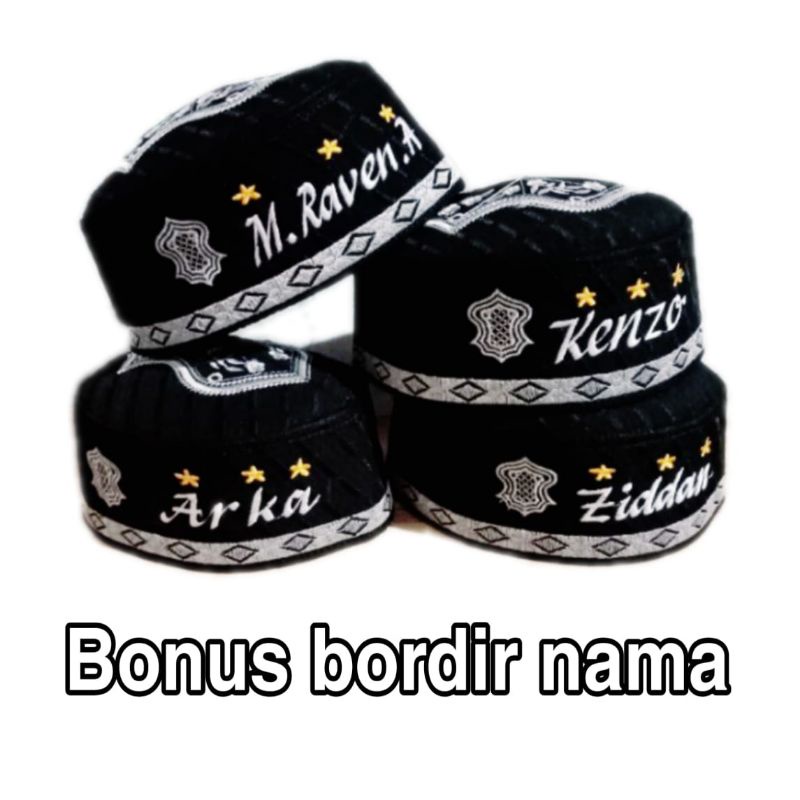 PECI TERMURAHpeci bulat bonus bordir nama/kopiah sendal nabi Muhammad