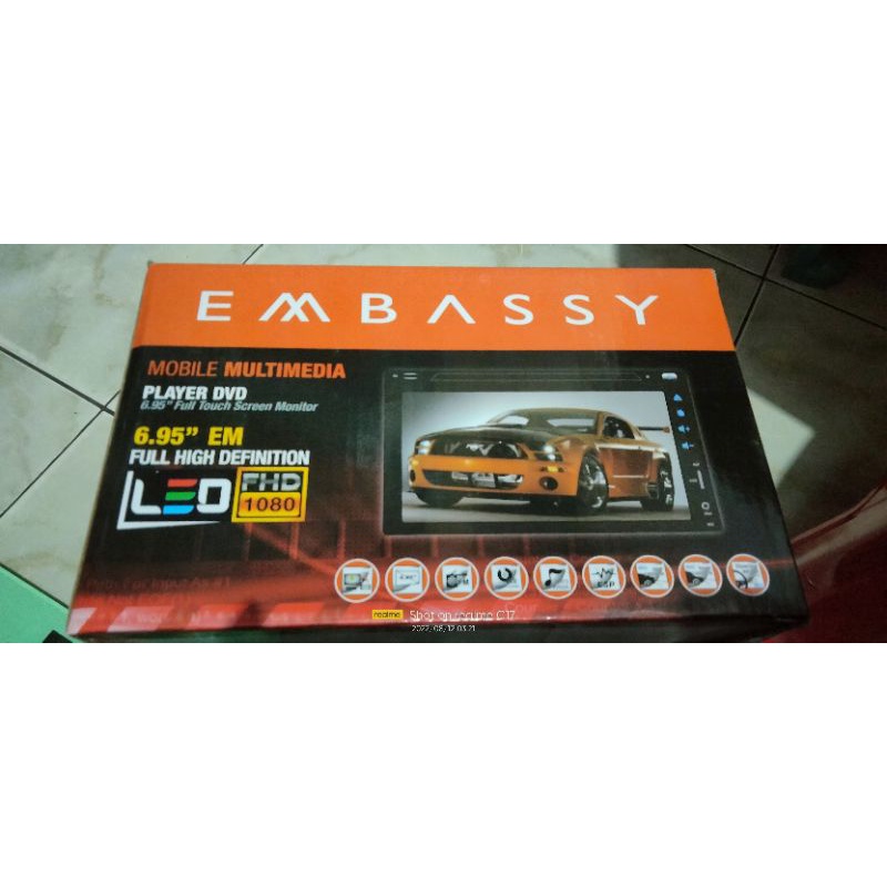 TERMURAH PROMO HEAD UNIT DOUBLE DIN EMBASSY 7 INCH 6,95 INCHI 6.95 INCI MOBILE MULTIMEDIA PLAYER DVD
