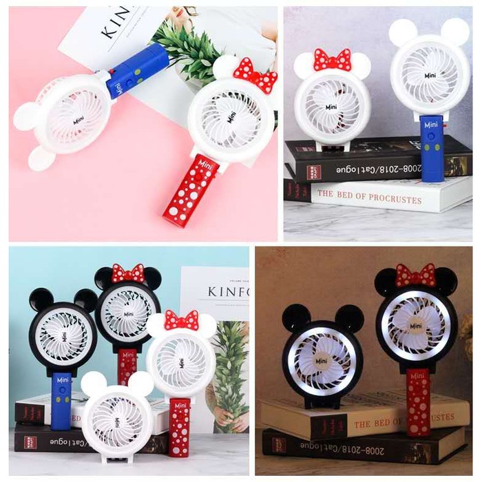 II104 Kipas Angin Lipat Karakter Mickey Minnie Mouse Kipas Lipat