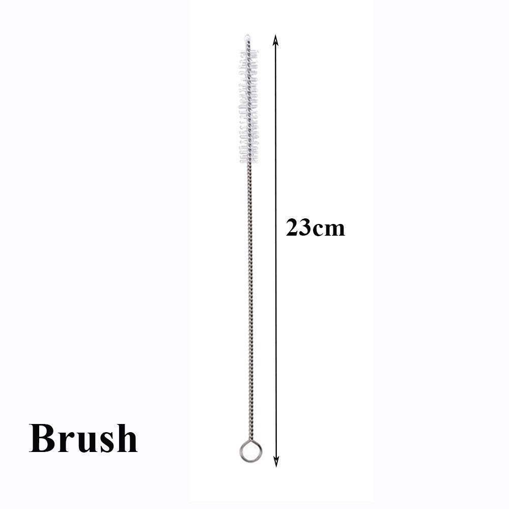 1pc Sedotan Minum Stainless Steel Lurus/Bengkok Reusable and Easy to Clean Metal Straw