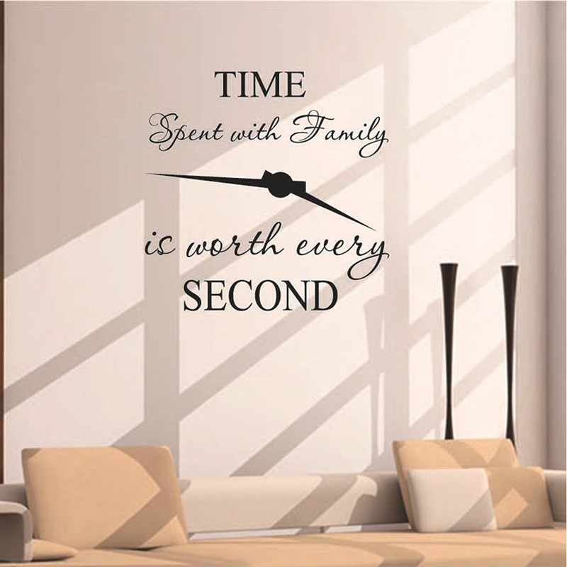 1pc Stiker Dinding Decal Desain Time Spent With Family Is Worth Every Second