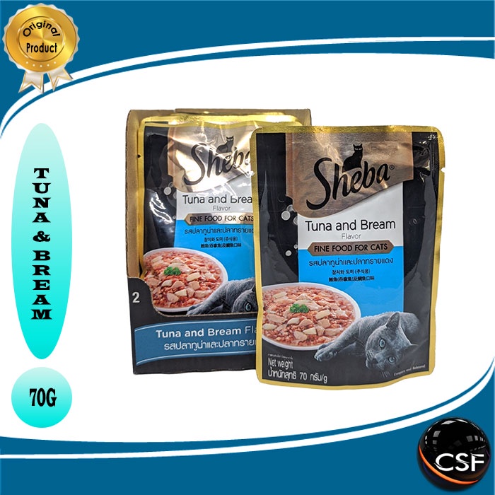 Sheba Pouch Tuna dan bream Makanan Kucing Basah Wet Food 70gr