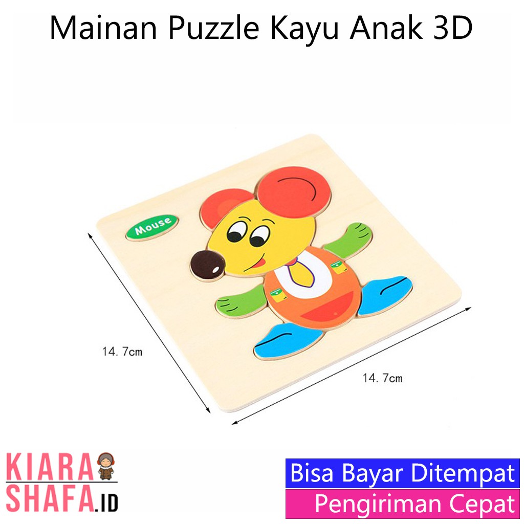 Mainan Anak Edukasi / Mainan Puzzle Kayu Anak 3D