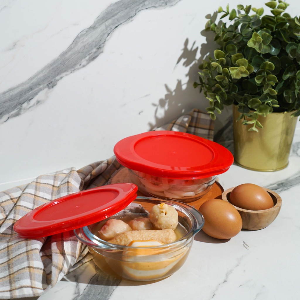 OCUISINE ROUND DISH WITH PLASTIC LID 15 CM