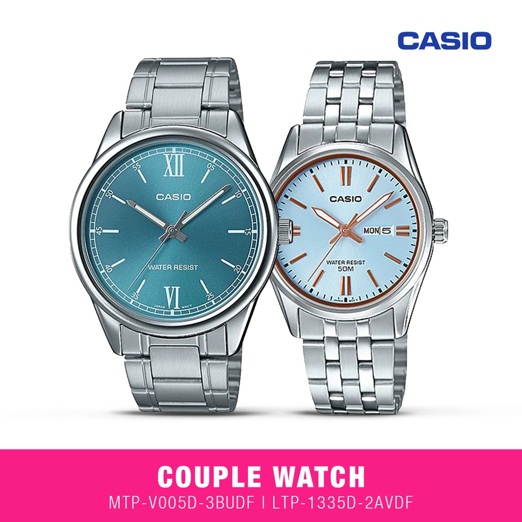 Jam Tangan Couple Casio MTP-V005D-3BUDF & LTP-1335D-2AVDF Original Anti Air