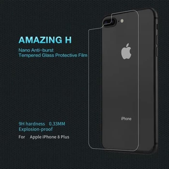 nillkin back tempered glass ipone 8 plus