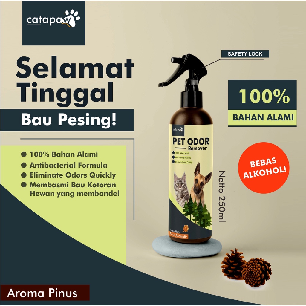 CATAPAW Penghilang Bau Kotoran Kucing Anjing / Pet Odor Remover Penghilang Bau Pesing Pup Pipis Kucing / Pewangi Pasir Gumpal Kucing Cat Litter Box - Aroma Pinus Hutan