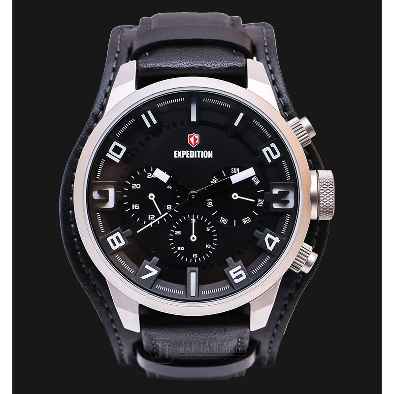 Expedition EXF-6629-MFLSSBA Man Black Dial Black Leather