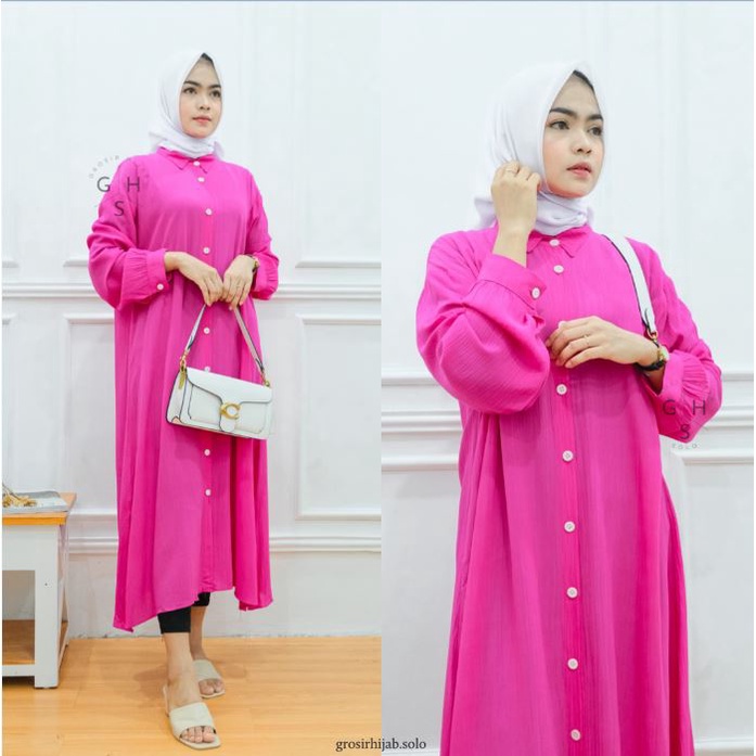 (MGA) GAMIS MIDI HARUKA DAILY MIDI DRESS CRINCLE AIRFLOW