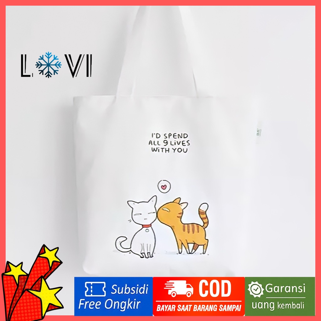 LOVI_ID Meow - Tote Bag Blacu Tas Tote Wanita