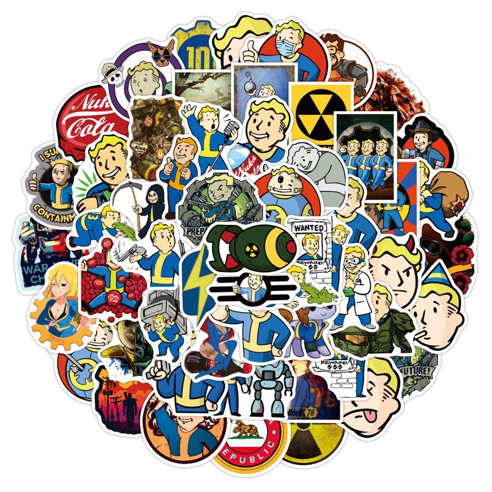 Lanfy Stiker Game Fallout Tahan Air Multi Use Decals Game Untuk Mobil Gitar Kartun Stiker Poster